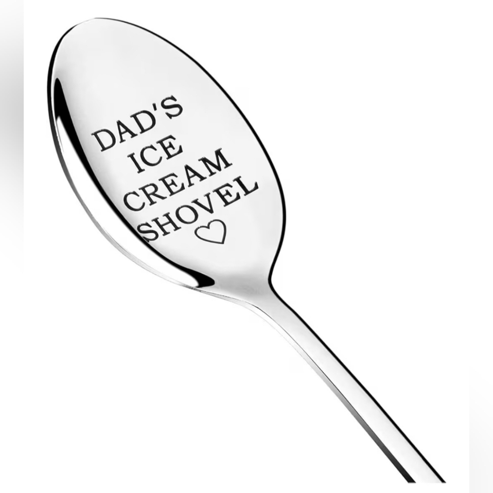 Dad’s Ice Cream Spoon Gifts Stainless Steel Dessert Spoons NEW